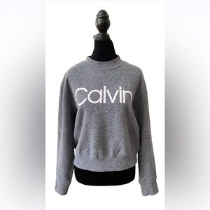 Calvin Klein: Gray Sweatshirt with White Calvin Logo